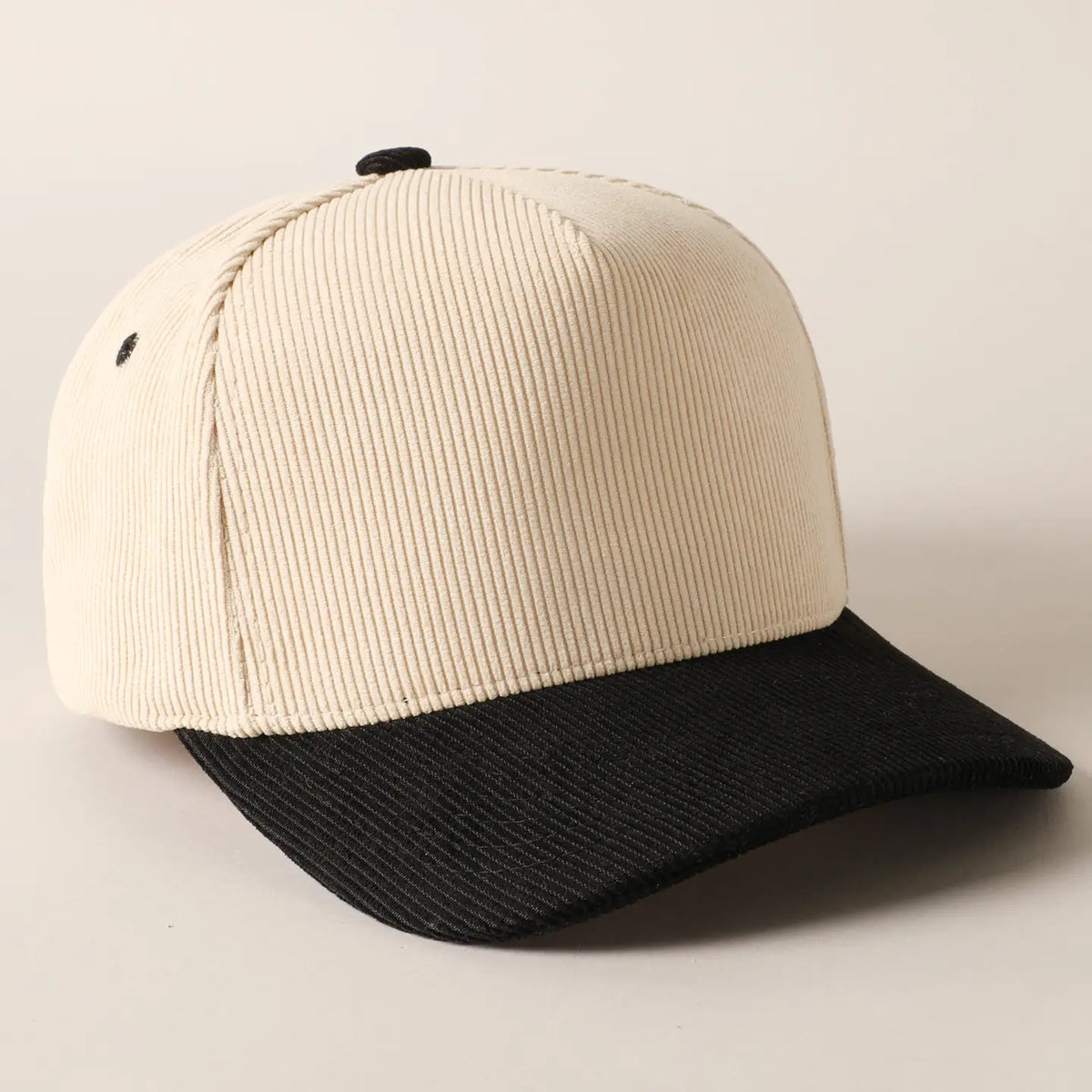Two Tone Corduroy 5 Panel Linen Blank Hat