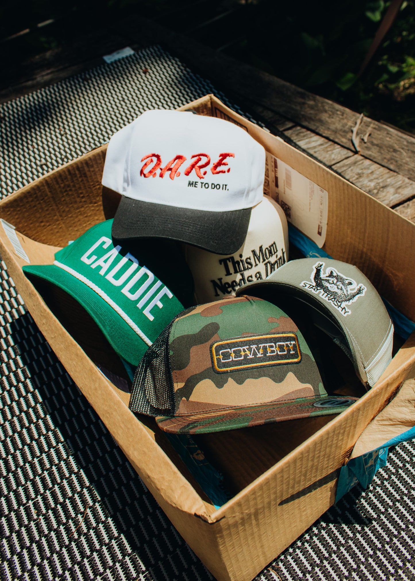 Cowboy Flatbill Linen Trucker Hat