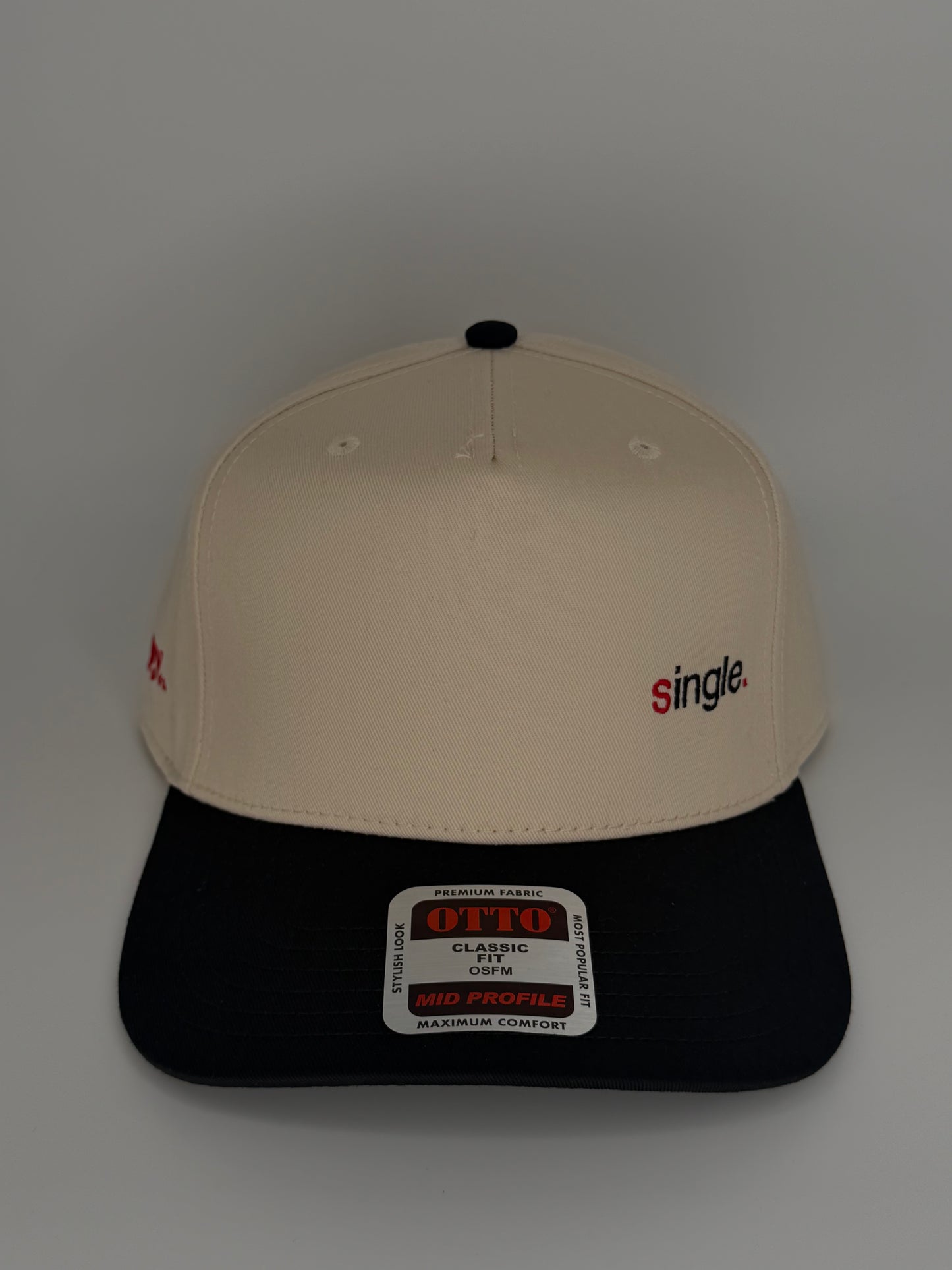 Single Embroidered Two Tone Linen Trucker Hat