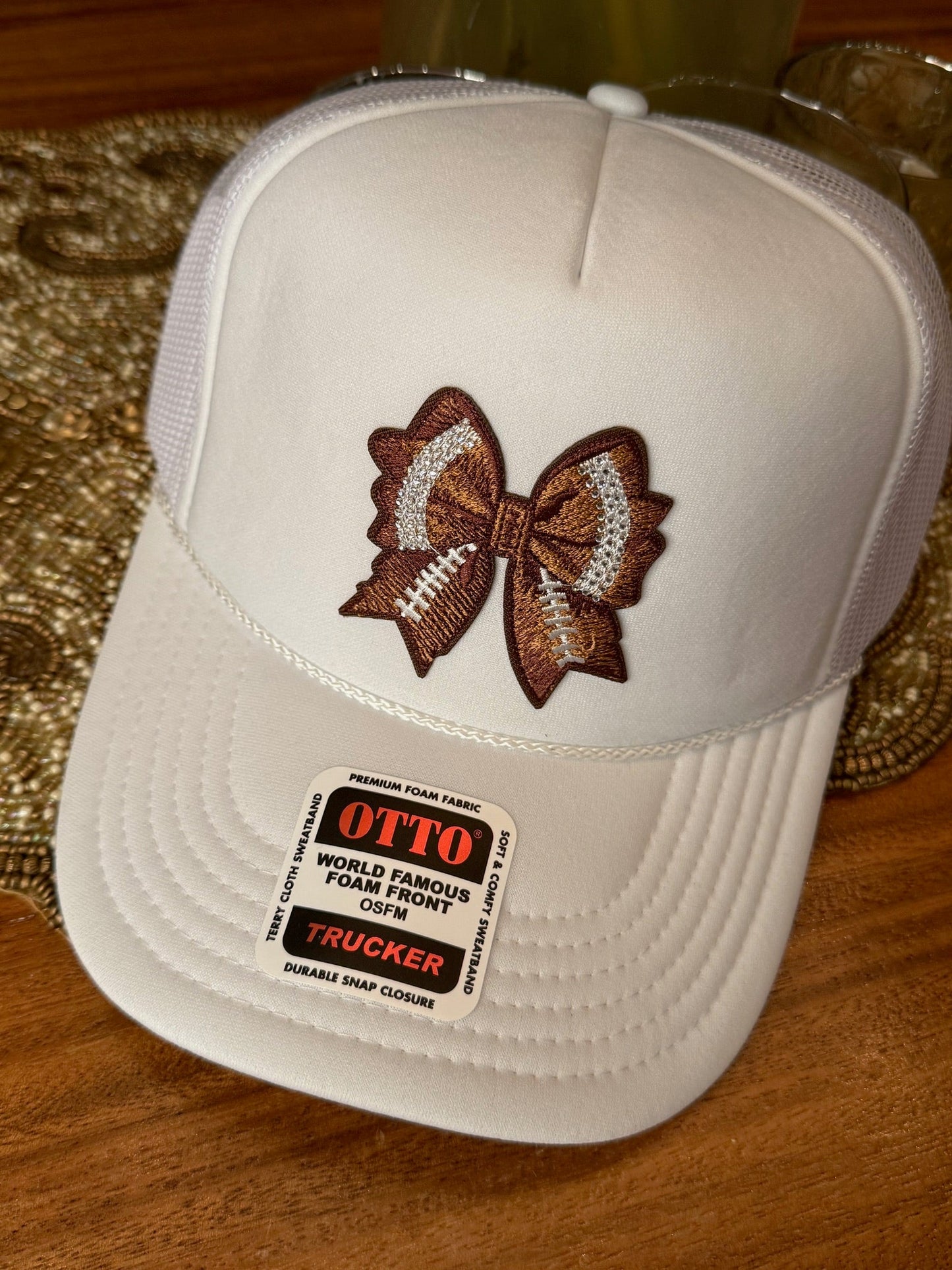Football Bow Otto Brand Trucker Hat by Kappy Co