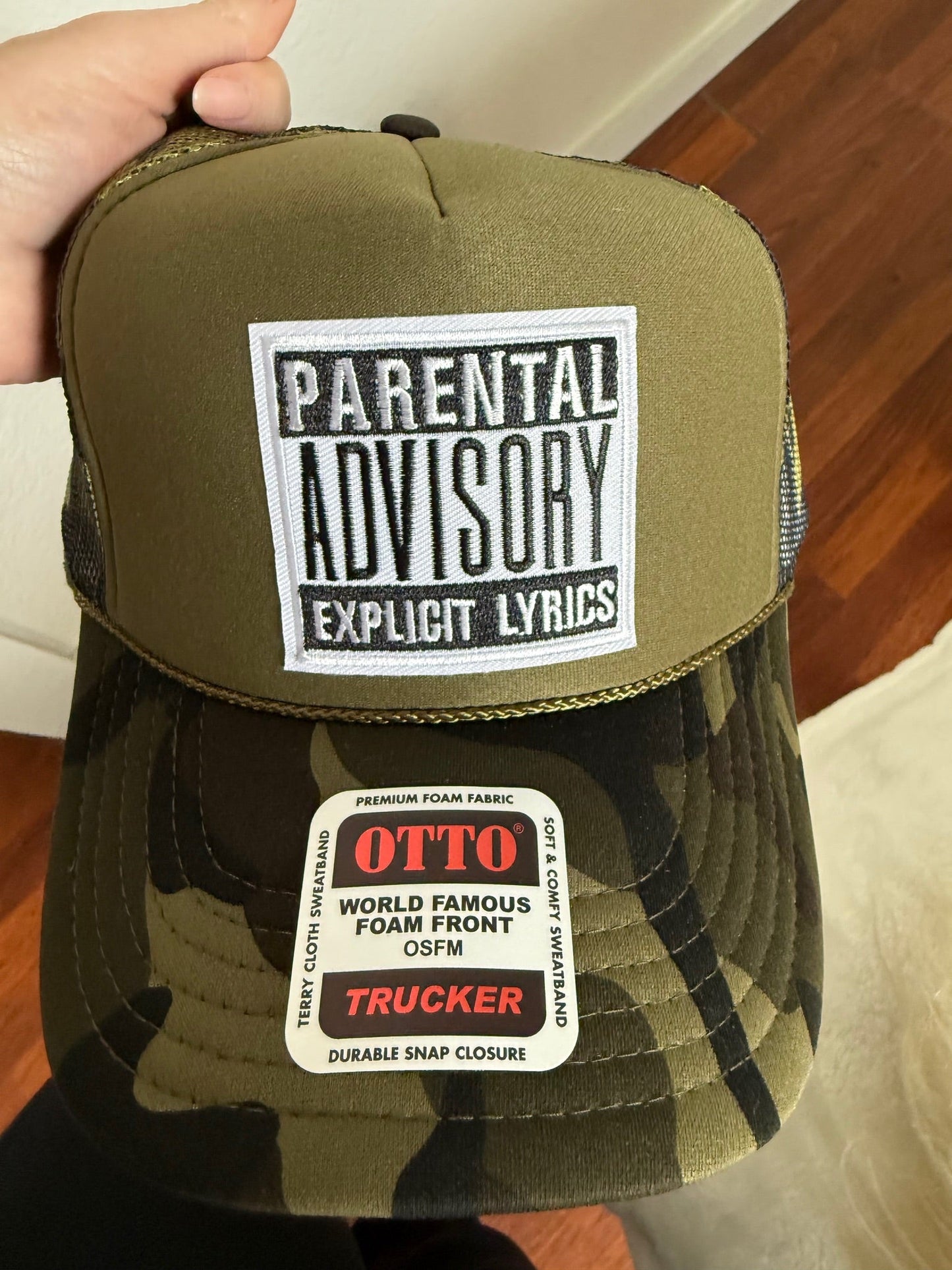 Parental Advisory Camo Trucker Hat