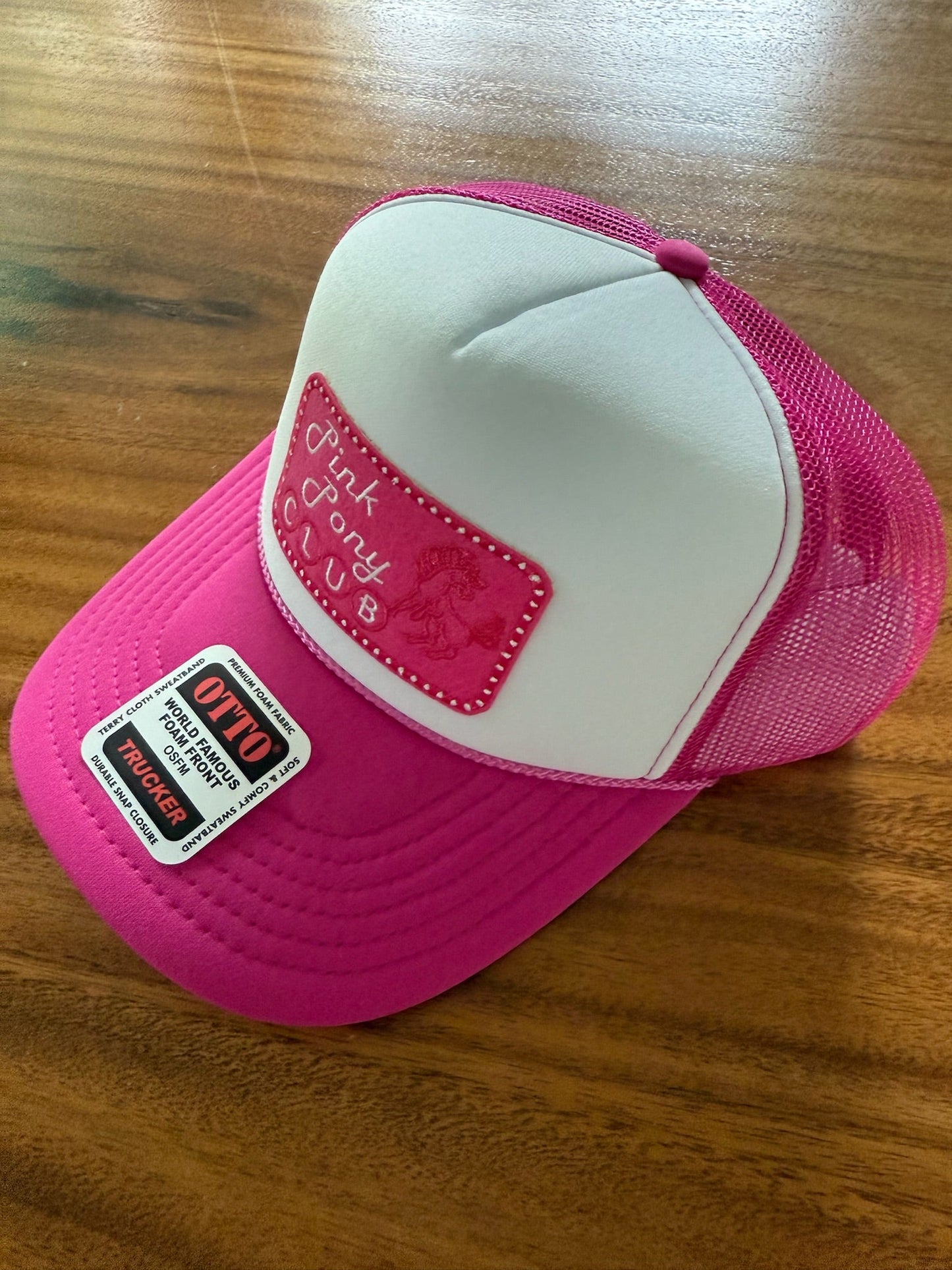 Pink Pony Club White & Pink Trucker Hat