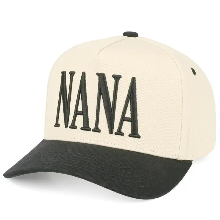 Nana Two Tone 3-D Embroidered Linen Trucker Hat