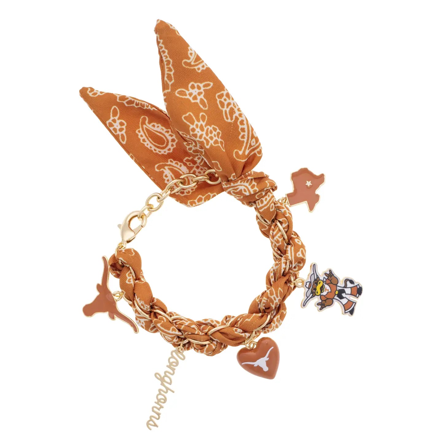 Texas Longhorns Bandana Charm Bracelet