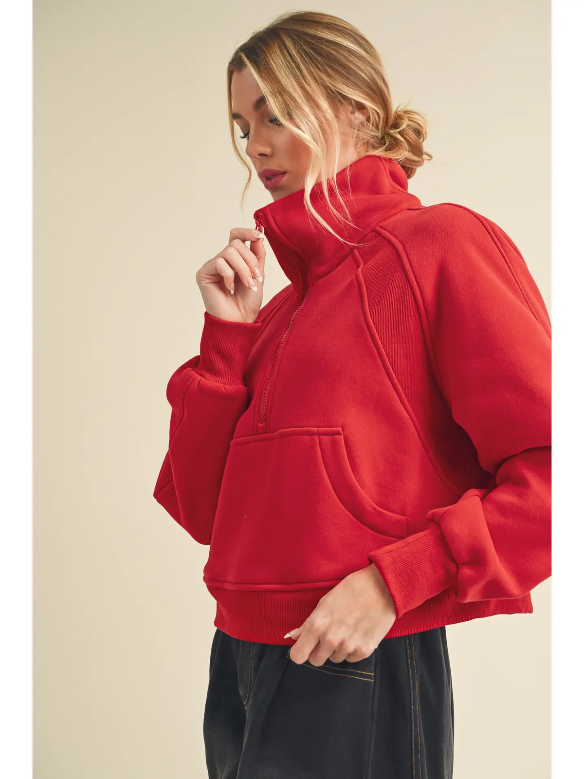 Dove Funnel Neck Half Zip