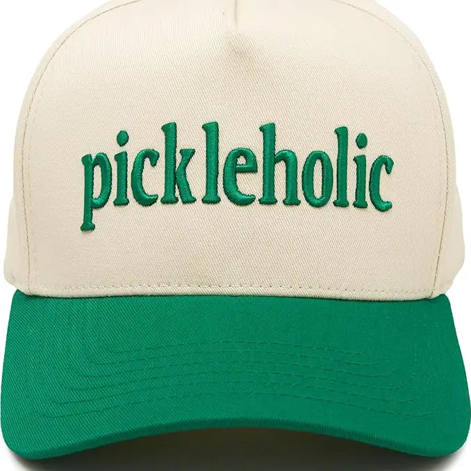 Pickleholic 3-D Embroidered Two Tone Linen Trucker Hat