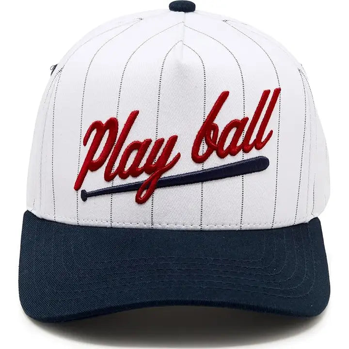 Play Ball 3-D embroidered Linen Trucker Hat