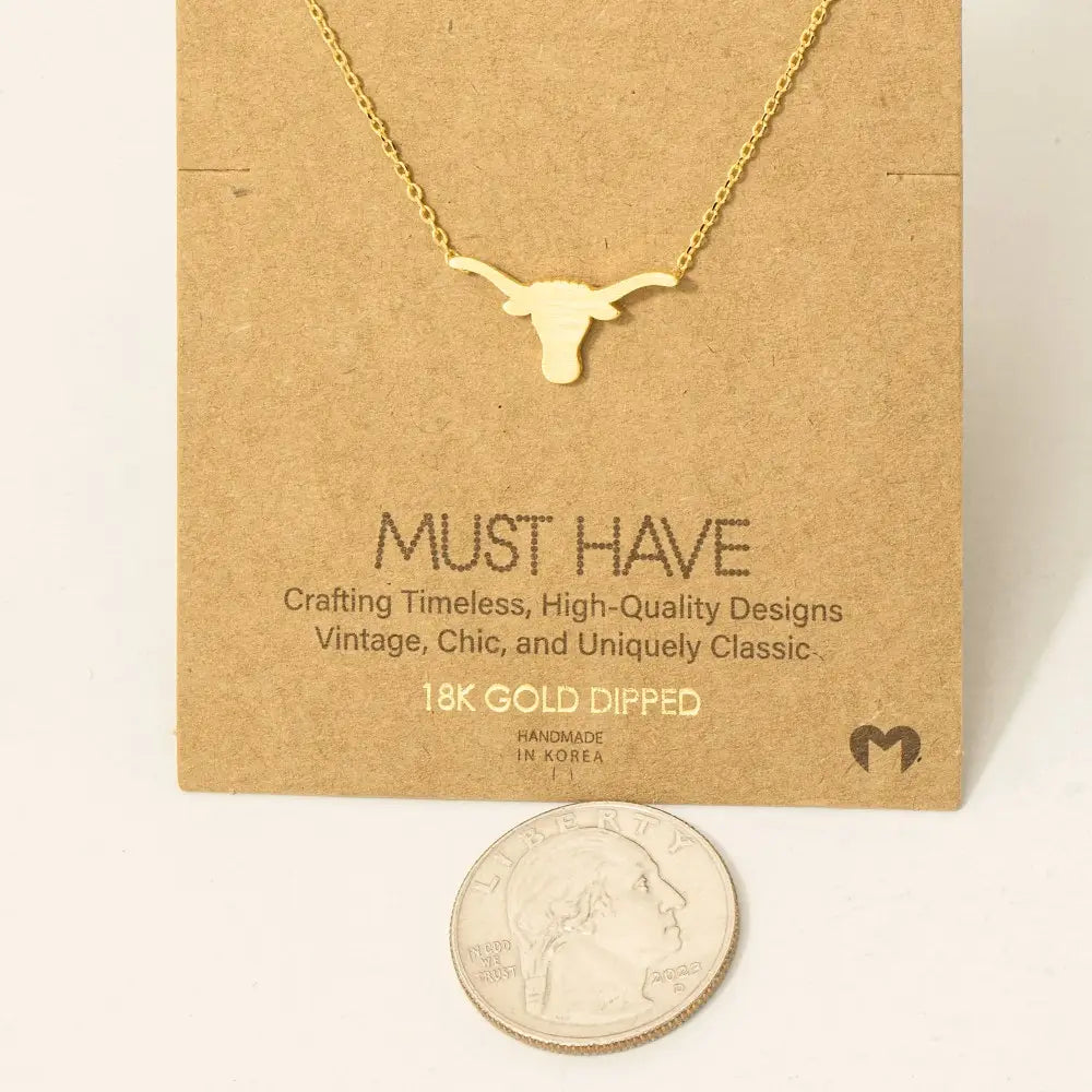 Bull Head Pendant Necklace