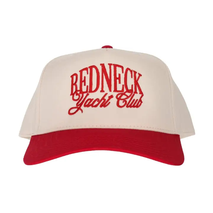Redneck Yacht Club Embroidered Two Tone Linen Trucker Hat
