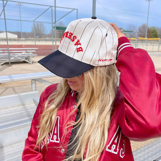 Baseball- Out of Your League Striped Vintage Trucker Hat