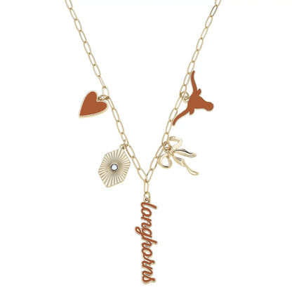 Texas Longhorns Paper Clip Charm Collector Necklace