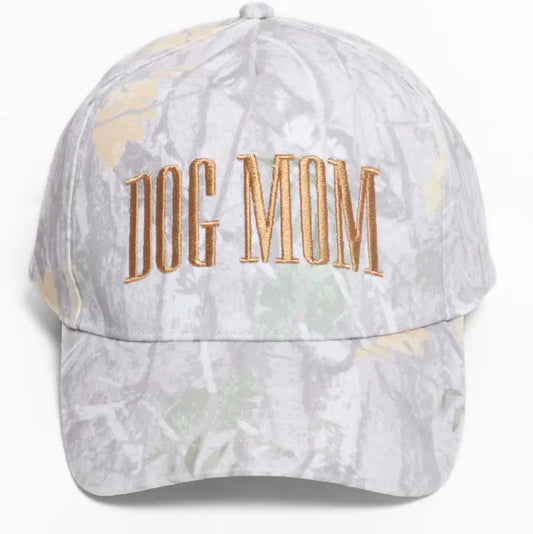 Dog Mom Embroidery Camo Print 5 Panel Baseball Cap