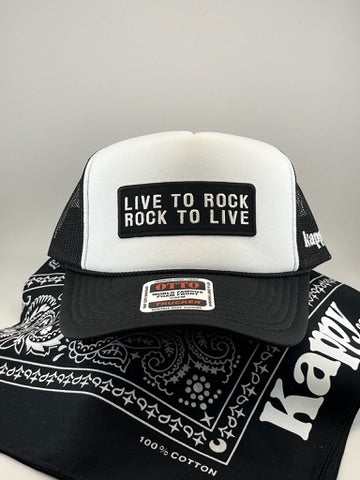 Live To Rock Rock To Live Trucker Hat