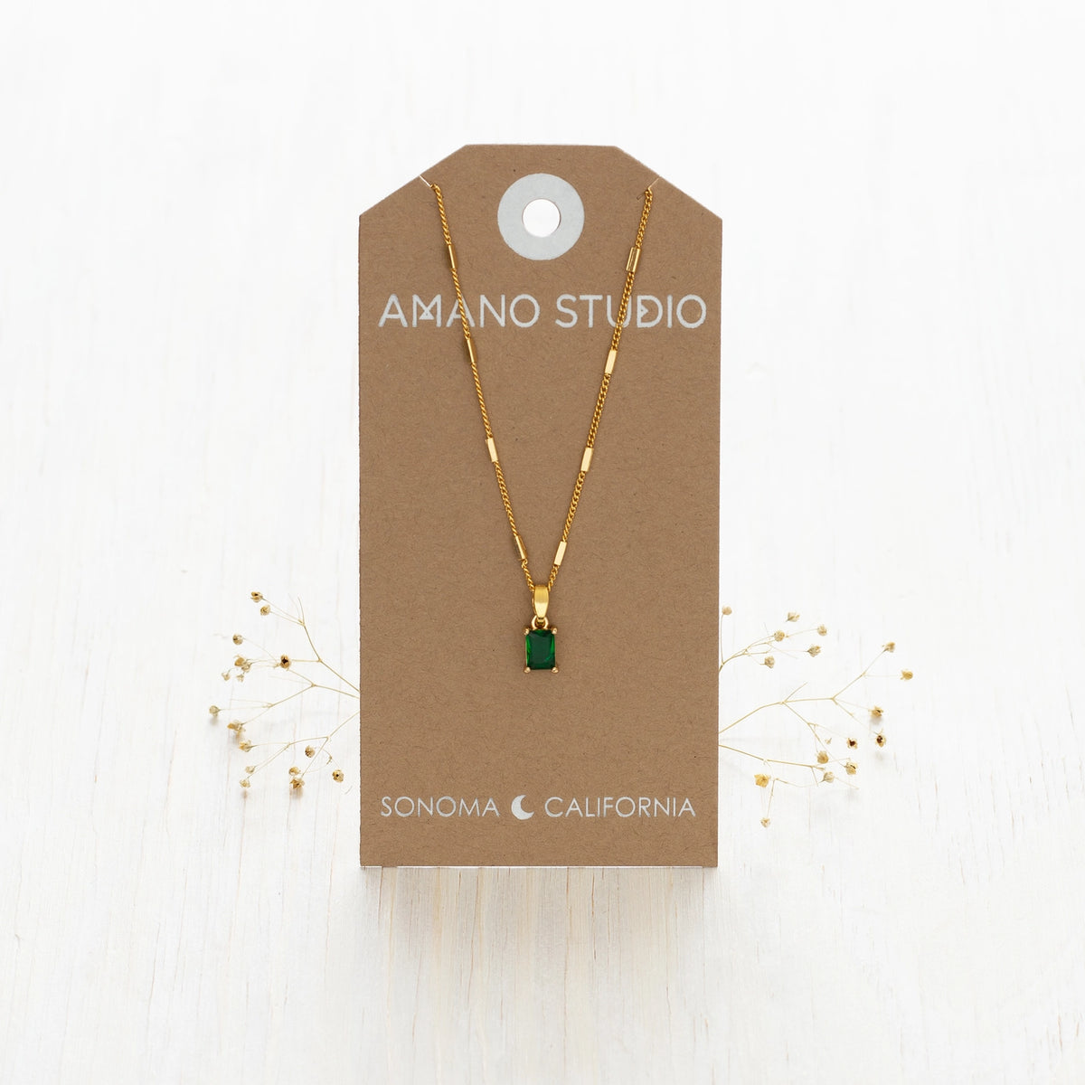 Emerald Green Pendant Necklace