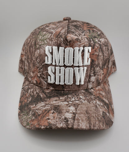 Smoke Show Embroidered Linen Trucker Hat