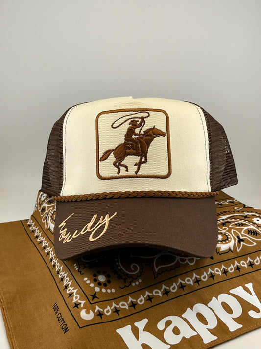 Roping Cowboy Embroidered Howdy Hat