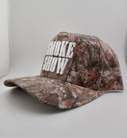 Smoke Show Embroidered Linen Trucker Hat
