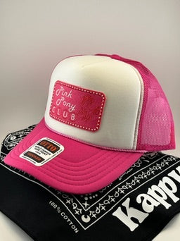 Pink Pony Club White & Pink Trucker Hat