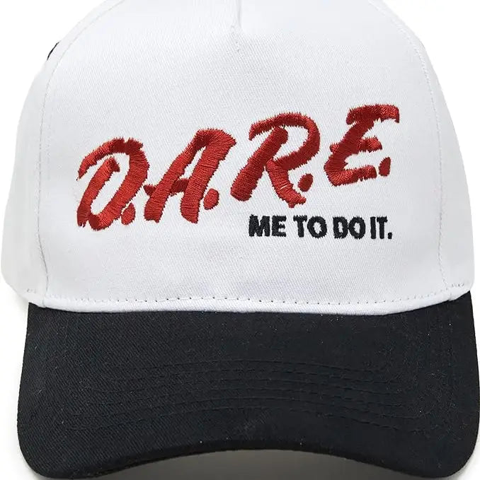 DARE Me to Do It Embroidered Linen Trucker Hat