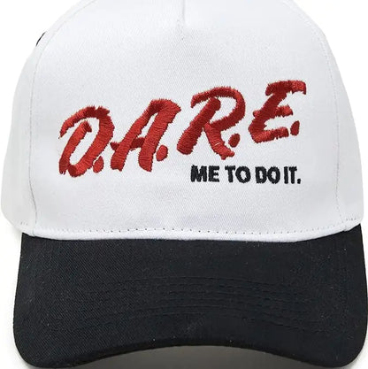 DARE Me to Do It Embroidered Linen Trucker Hat