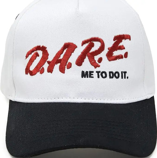 DARE Me to Do It Embroidered Linen Trucker Hat