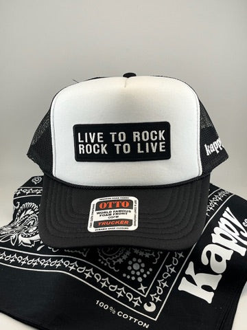 Live To Rock Rock To Live Trucker Hat
