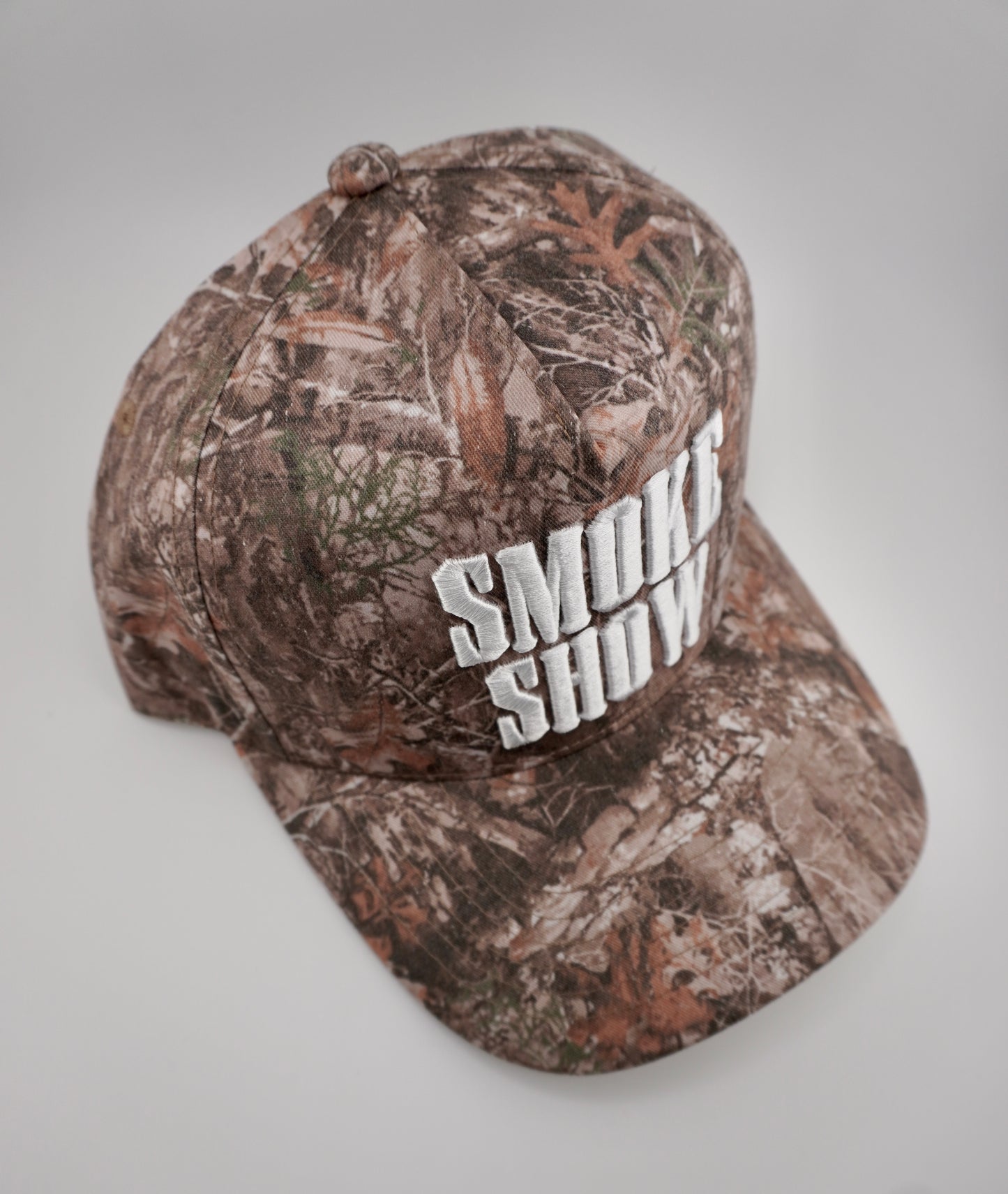 Smoke Show Embroidered Linen Trucker Hat