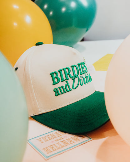 Birdies and Dirties Embroidered Linen Trucker Hat