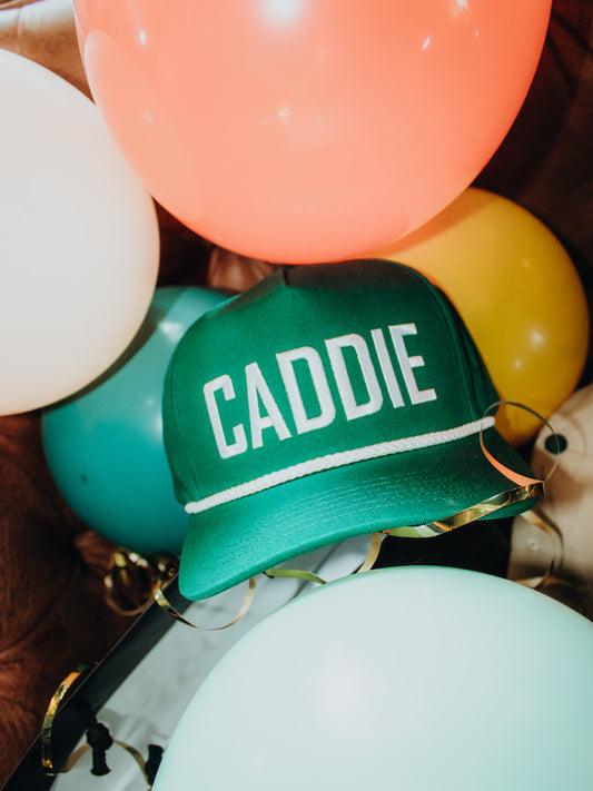 Caddie Embroidered Linen Trucker Hat