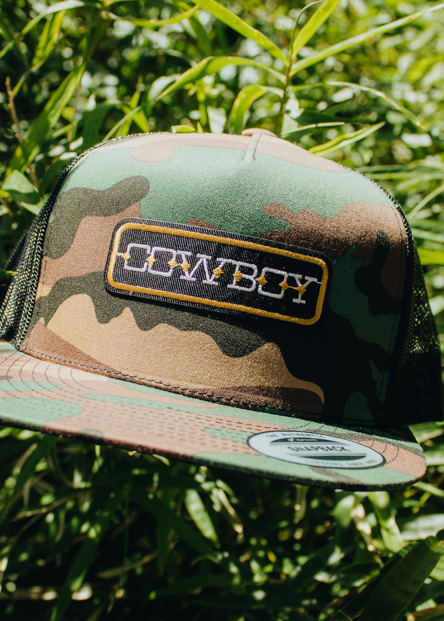 Cowboy Flatbill Linen Trucker Hat