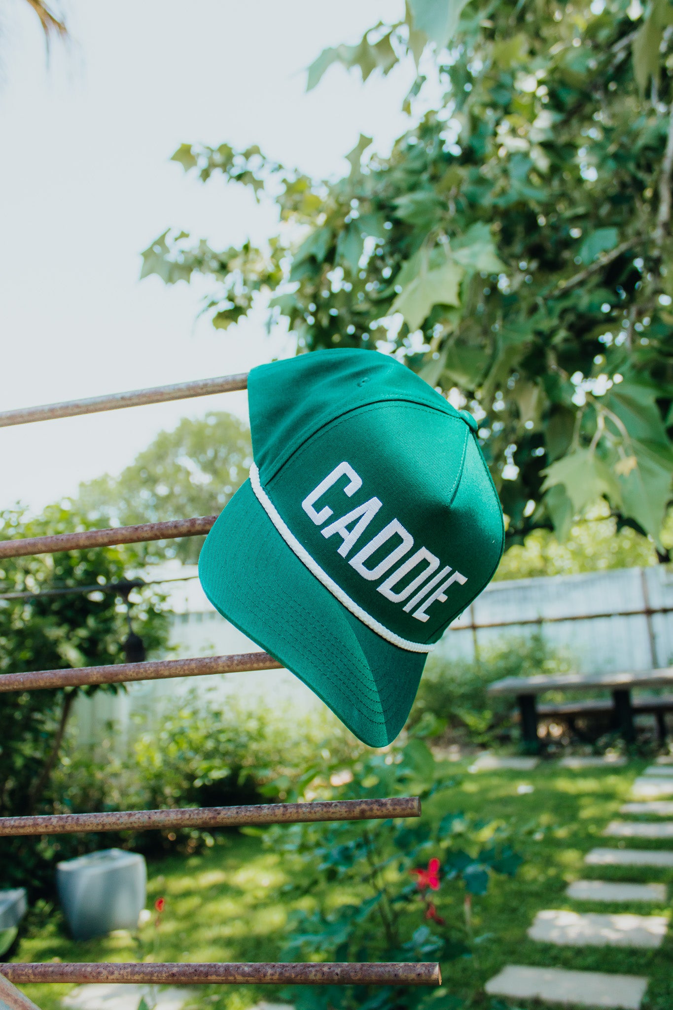 Caddie Embroidered Linen Trucker Hat