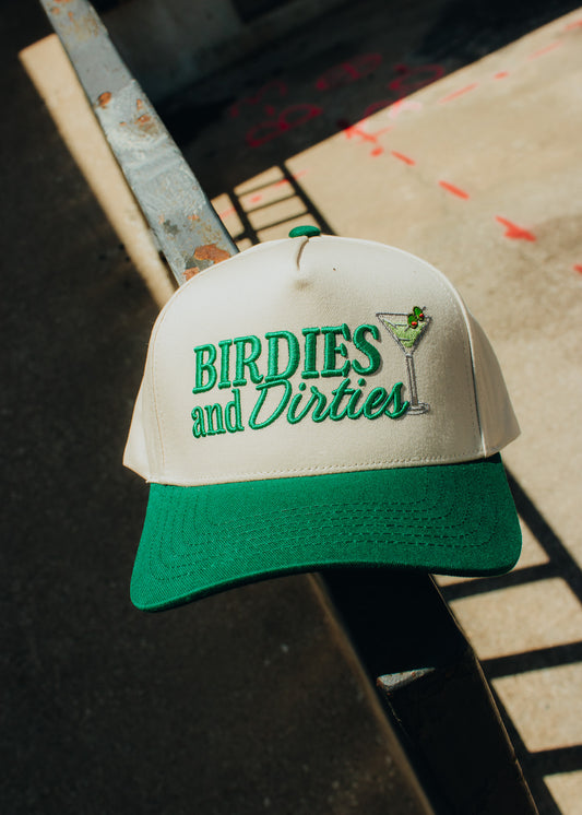 Birdies and Dirties Embroidered Linen Trucker Hat