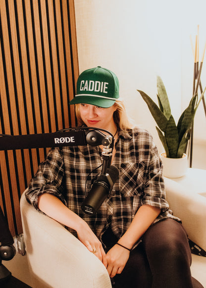 Caddie Embroidered Linen Trucker Hat