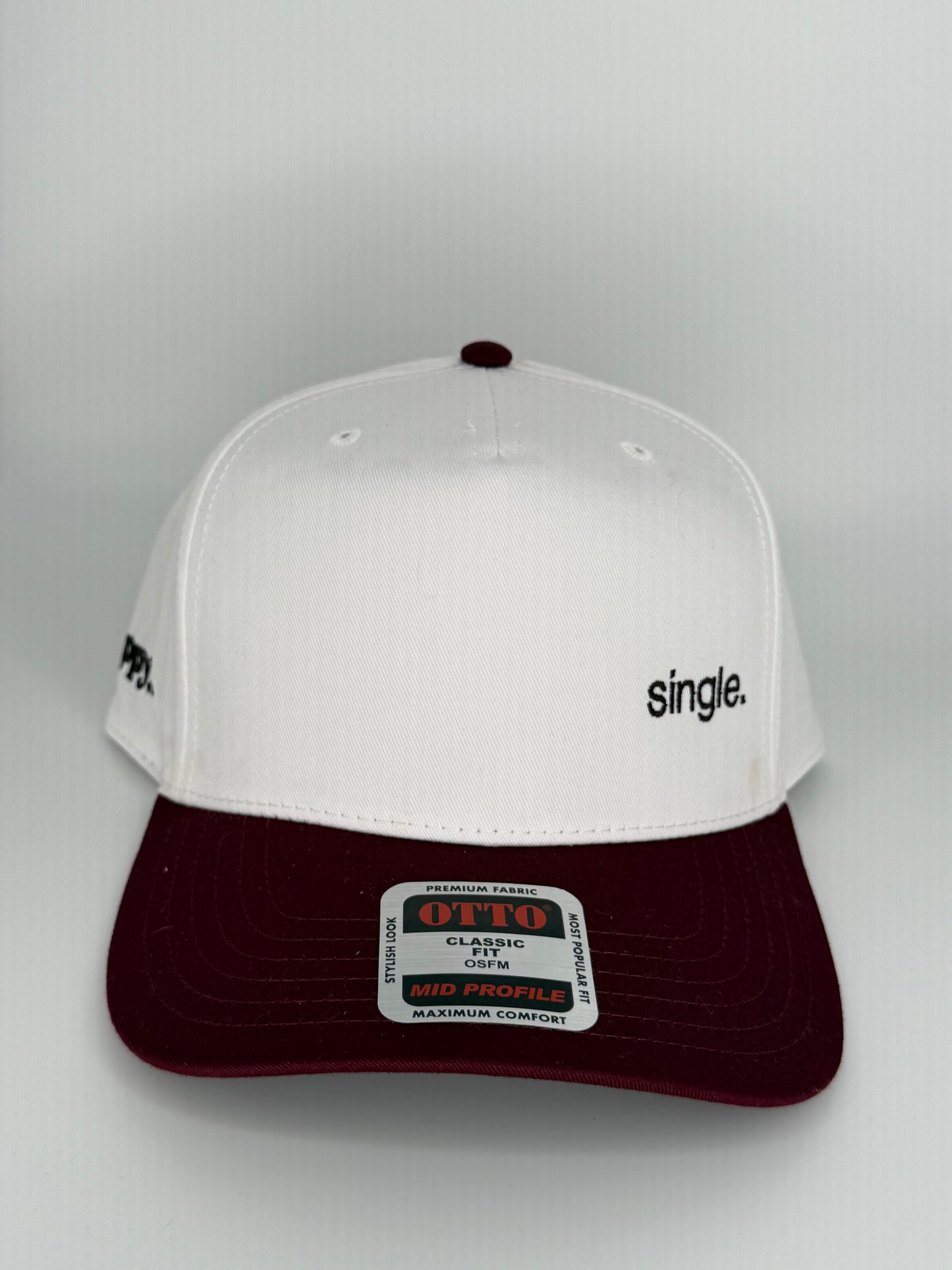 Single Embroidered Two Tone Linen Trucker Hat