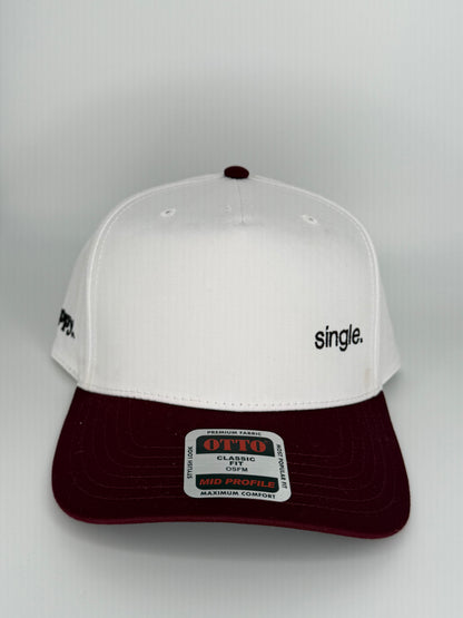 Single Embroidered Two Tone Linen Trucker Hat