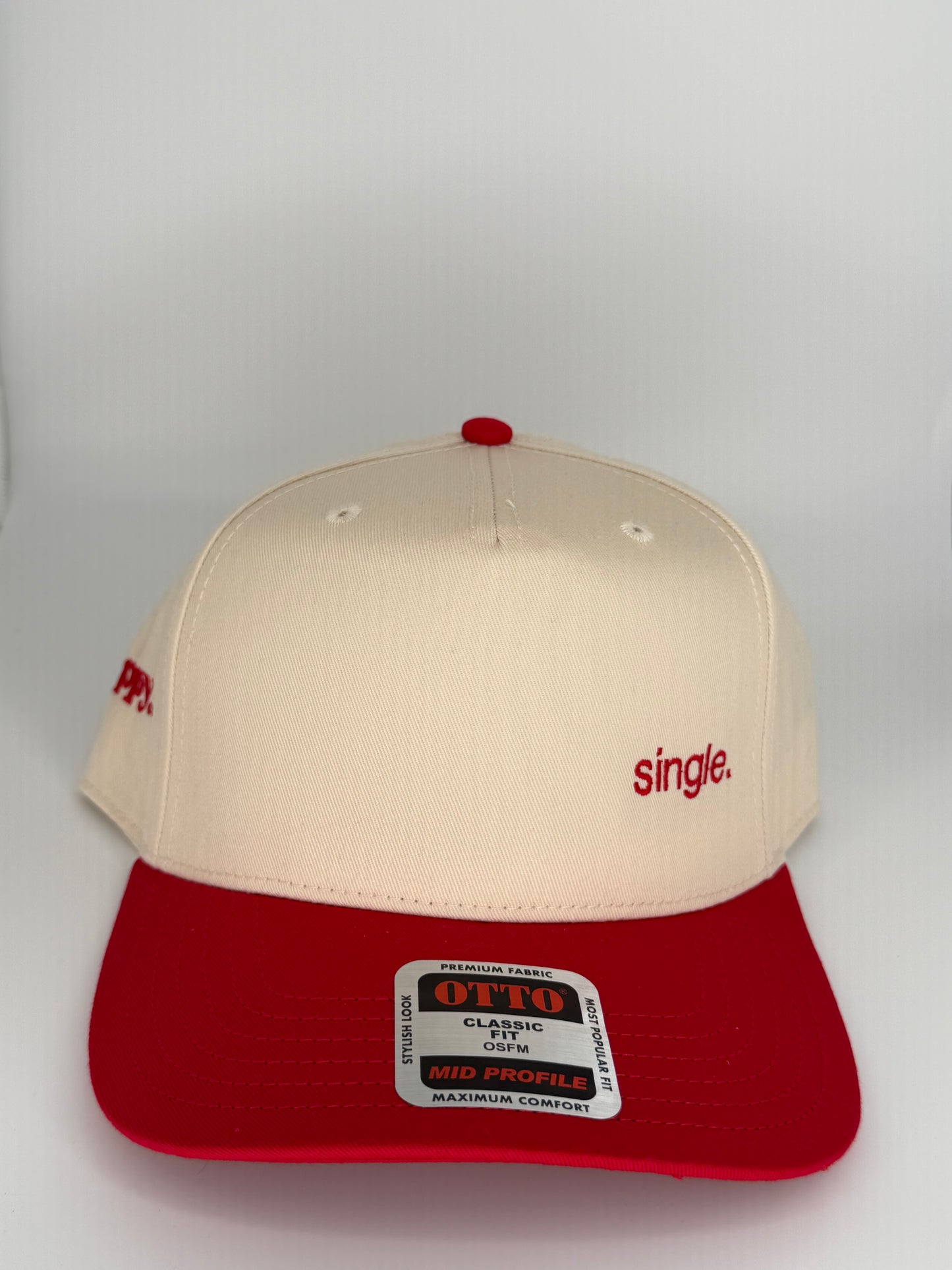 Single Embroidered Two Tone Linen Trucker Hat
