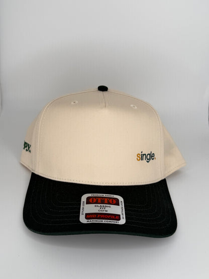 Single Embroidered Two Tone Linen Trucker Hat