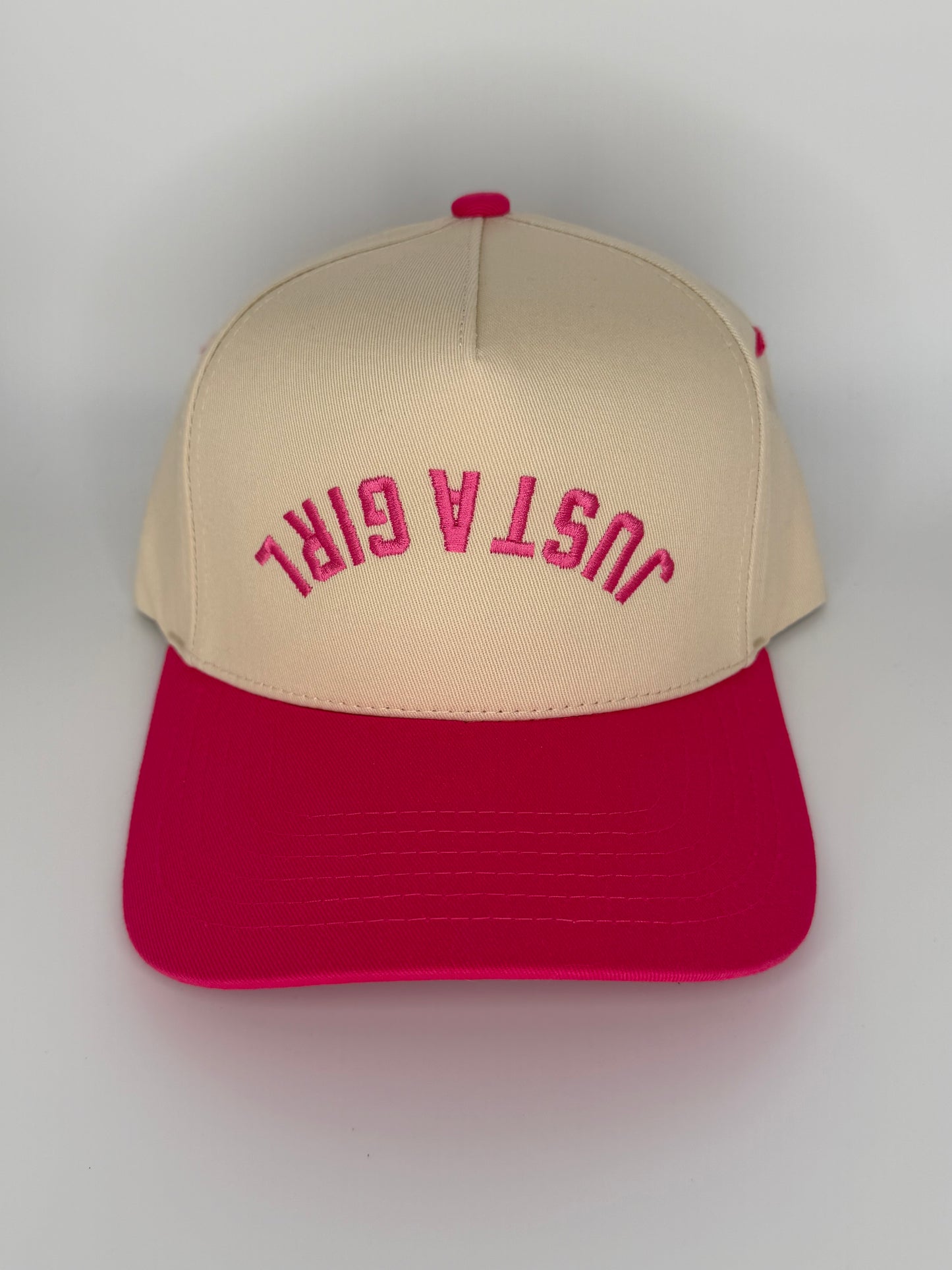 Just A Girl Embroidered Linen Hat