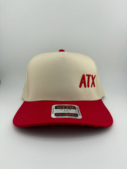 ATX Embroidered 5 Panel Linen Trucker Hat