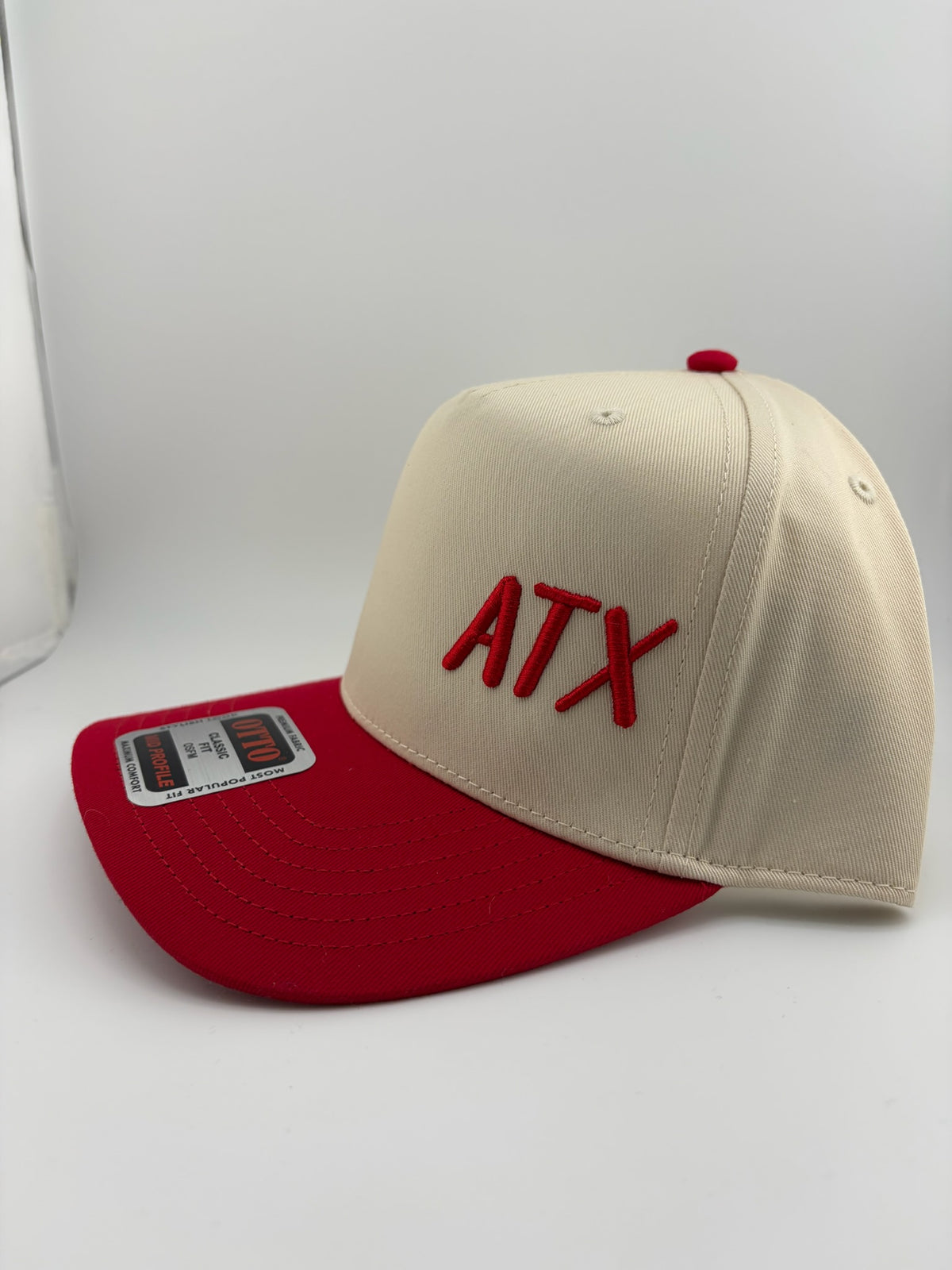 ATX Embroidered 5 Panel Linen Trucker Hat