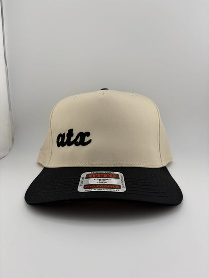 ATX Embroidered 5 Panel Linen Trucker Hat