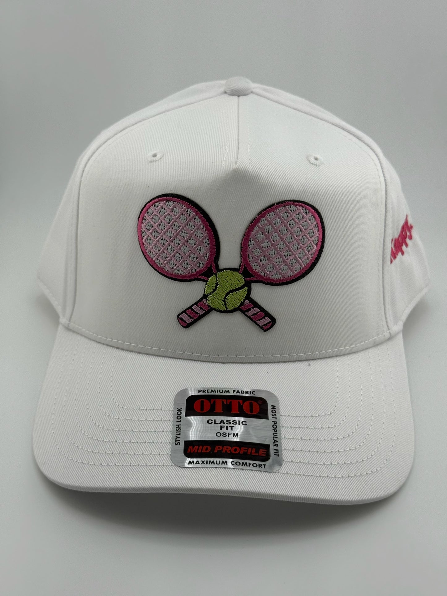 Twin Tennis Rackets Patched Linen Trucker Hat