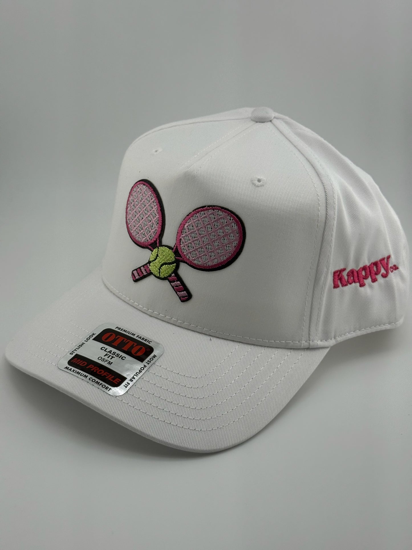 Twin Tennis Rackets Patched Linen Trucker Hat