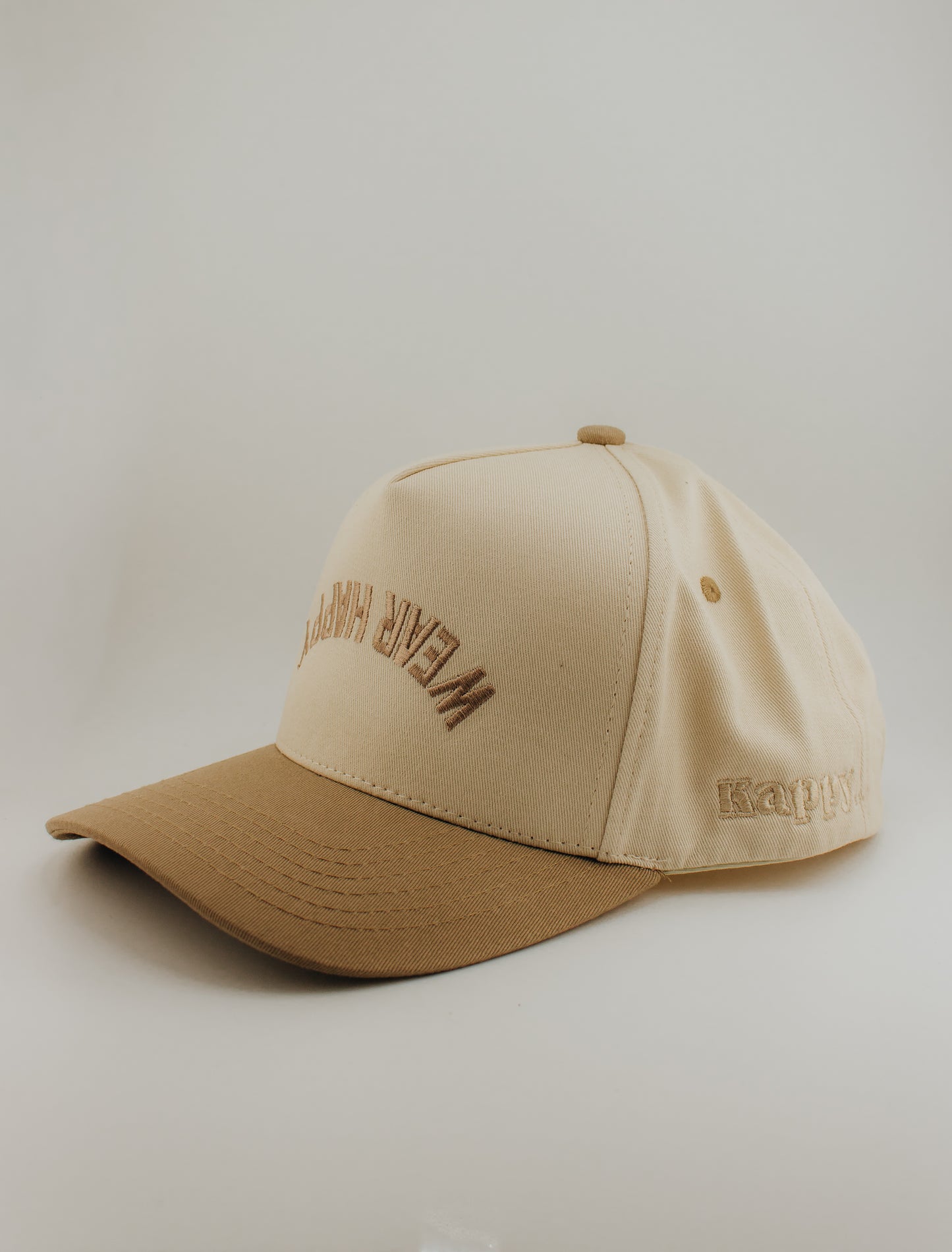 Wear Happy Embroidered Linen Trucker Hat