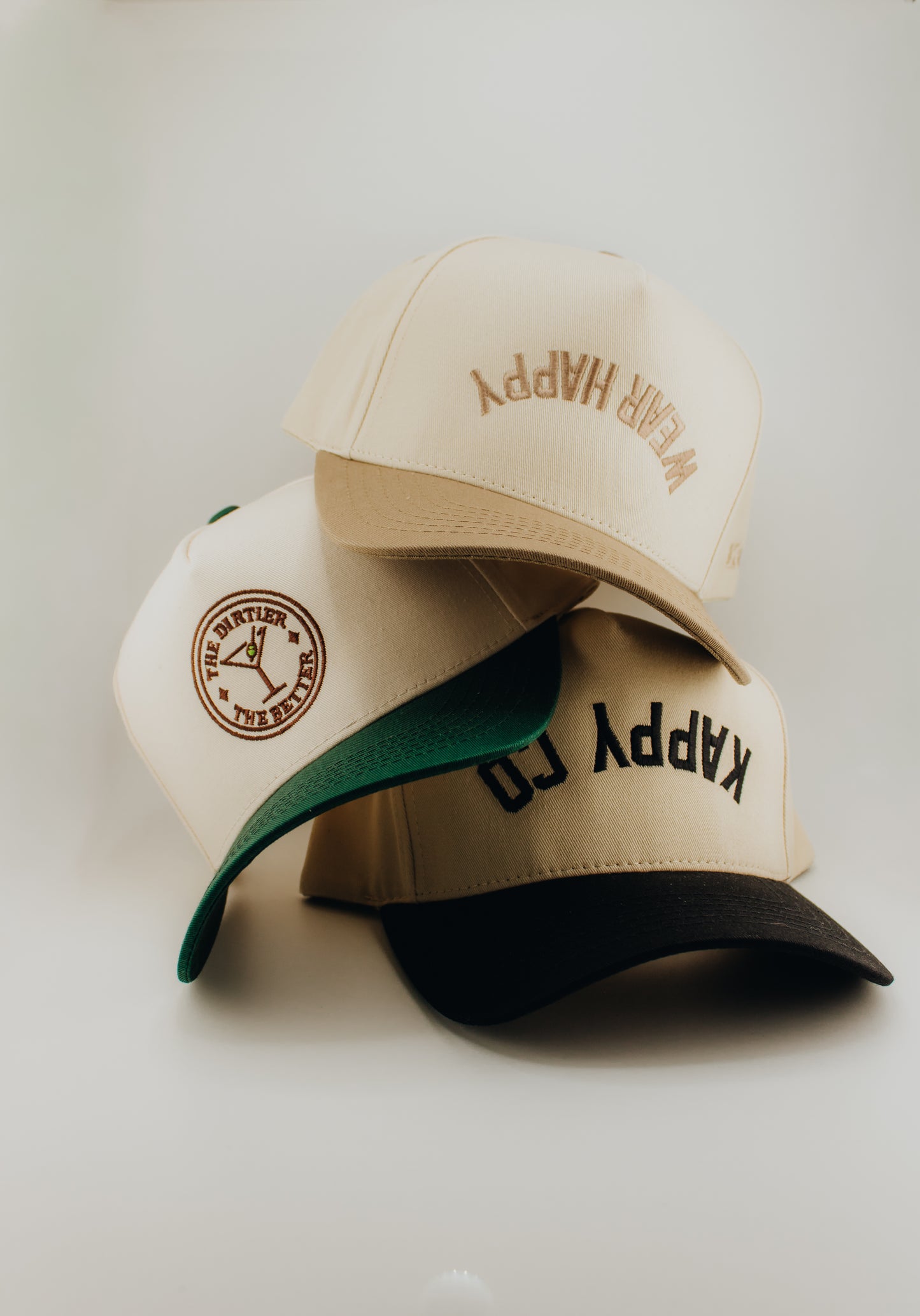 Wear Happy Embroidered Linen Trucker Hat