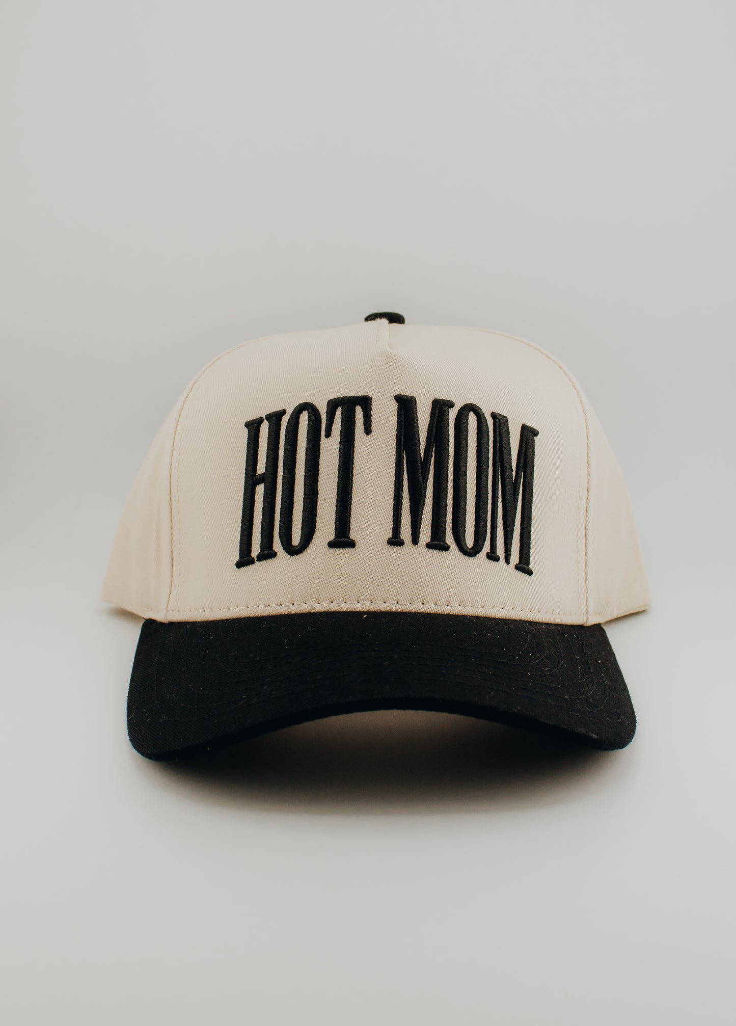 Hot Mom Embroidered Linen Trucker Hat
