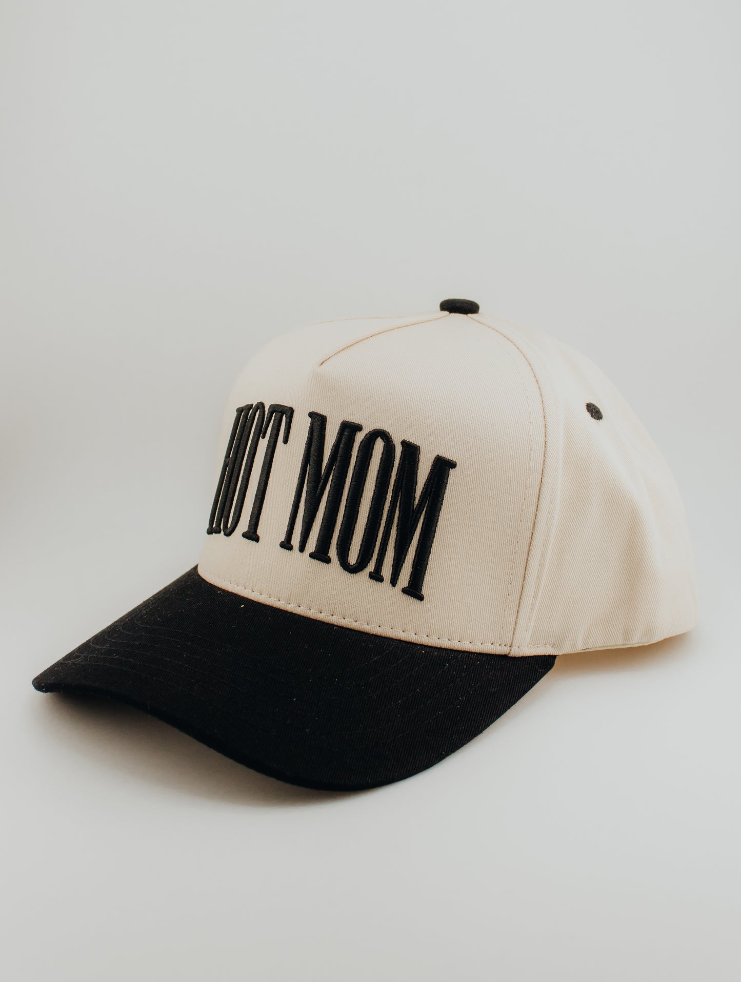 Hot Mom Embroidered Linen Trucker Hat