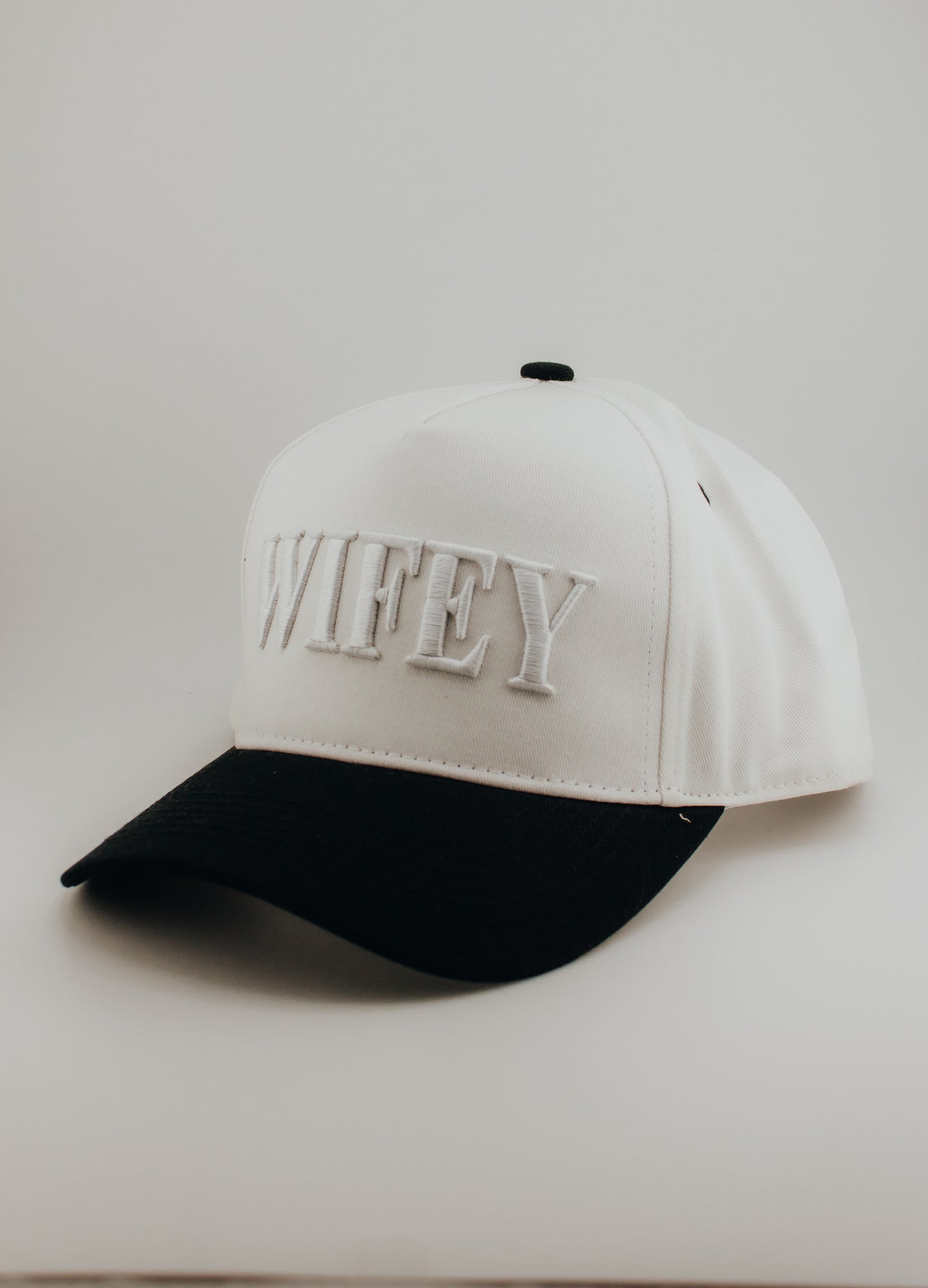 WIFEY 3D Embroidered Linen Trucker Hat