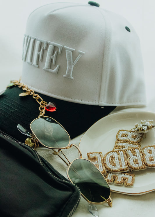 WIFEY 3D Embroidered Linen Trucker Hat