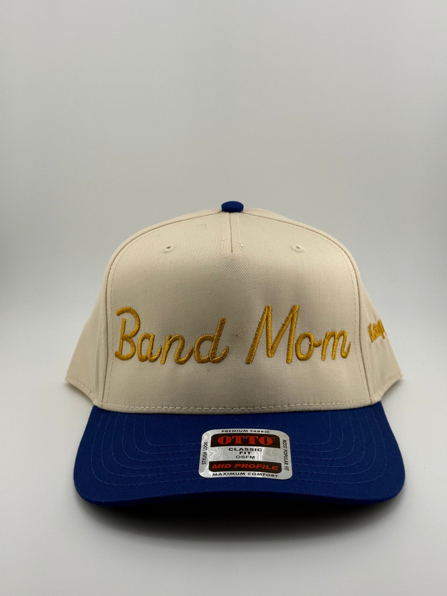 Band Mom Embroidered Two Tone Linen Hat